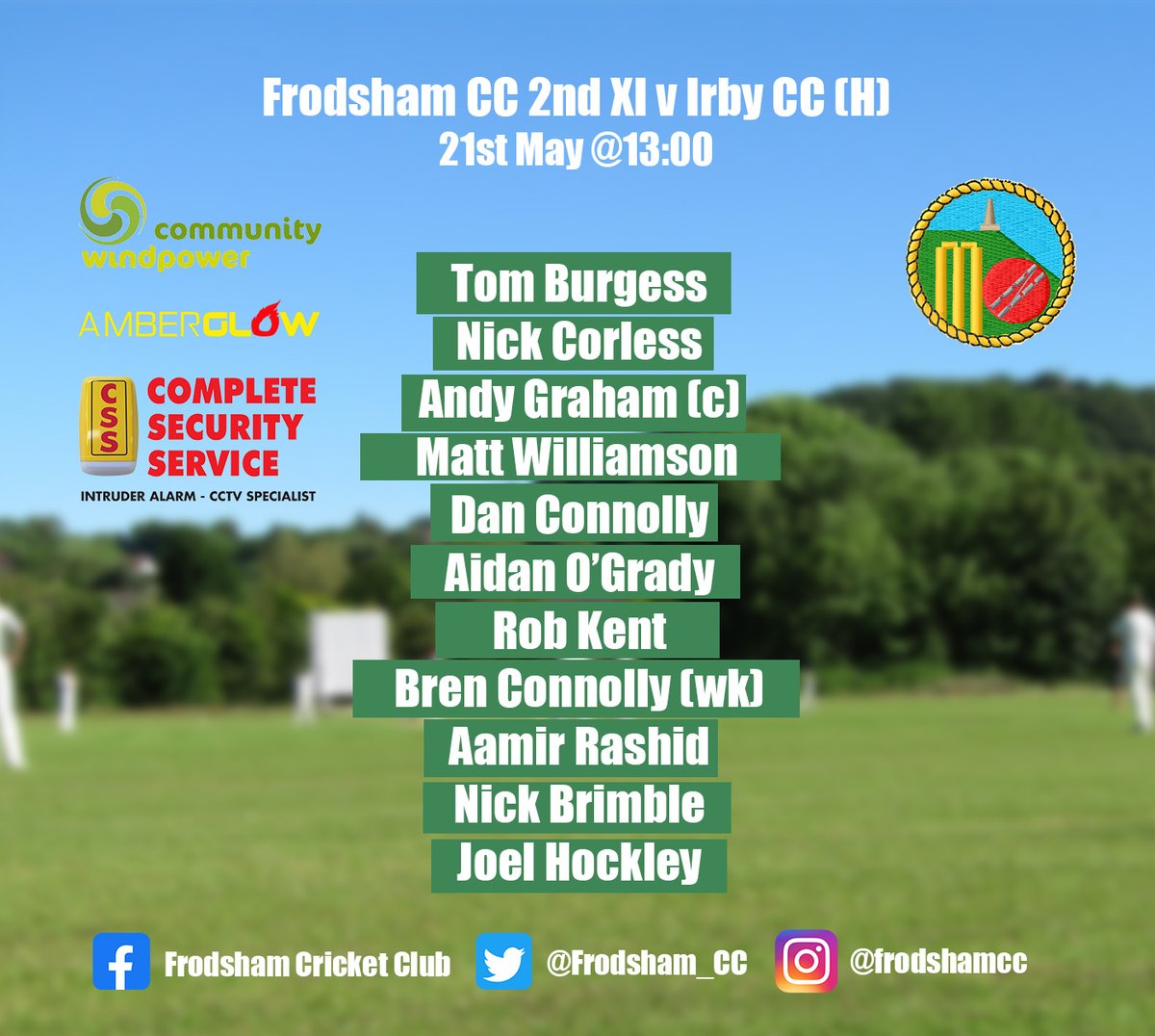 📢 Team News 📢

Two games to look forward to this weekend 🏏

1st XI travel to Glazebury CC
2nd XI face Irby CC at home

Teams 👇
