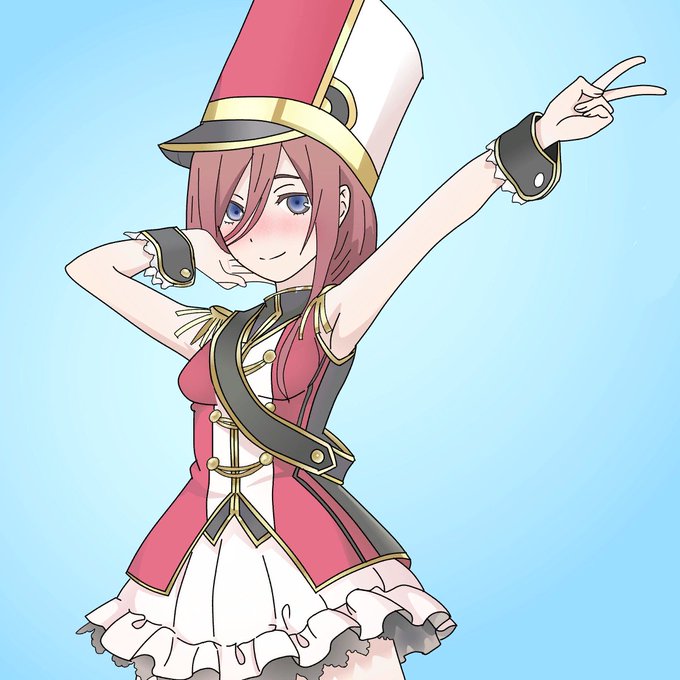 猫タシさんがTwitterに投稿した中野三玖(五等分の花嫁)のイラスト。