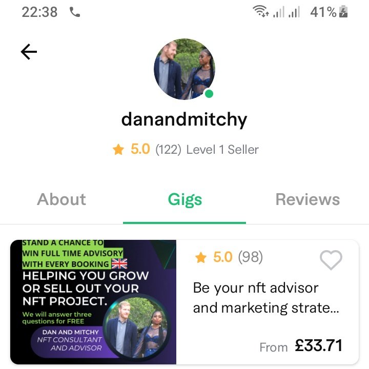 122 ⭐ Level 1 seller <a href="/fiverr/">Fiverr</a> 
98 ⭐ Review's there is only one other NFT Marketing expert with more reviews than us and we share the same background, same amount of experience and certifications as them.