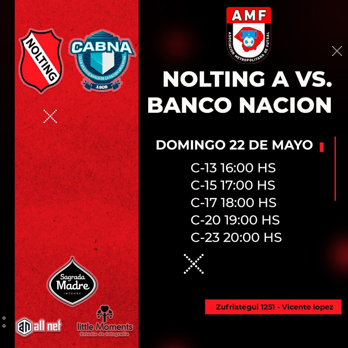NOLTING_FUTSAL's tweet photo. Domingo
22/5 
Somos Visitantes 
Nolting Elite (Tiras) Vs Banco Nación https://t.co/T0uu9aSkeU