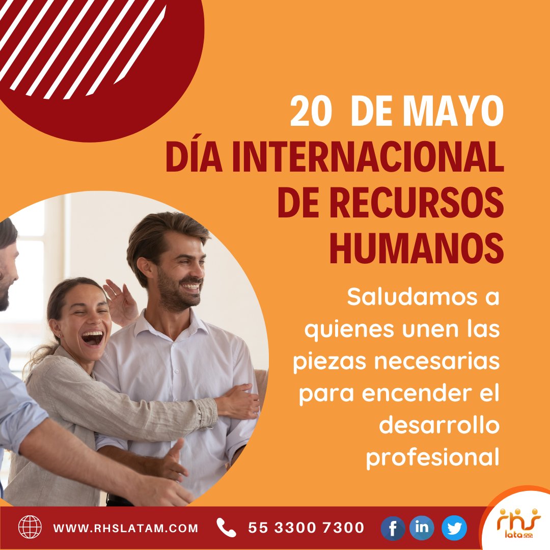 Hoy, 20 de mayo, se celebra el #HumanResourcesDay, el Día Internacional de los Recursos Humanos. 
¡Feliz día!
#recursoshumanos #rh #rrhh #efeméride #diadelosrecursoshumanos #diaderrhh #20demayo #mayo