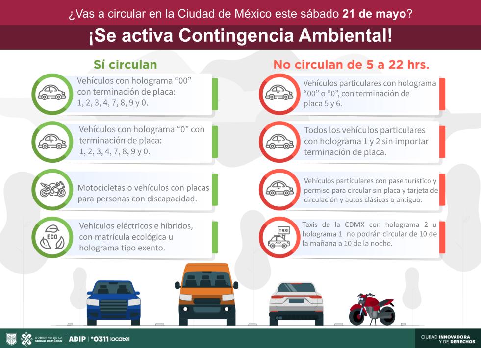 locatel_mx's tweet photo. ⚠️Aviso importante⚠️

La @CAMegalopolis informa que este sábado 21 de mayo, se activa contingencia ambiental atmosférica por ozono en la Zona Metropolitana del Valle de México.

Checa las restricciones aquí👇: https://t.co/ayheoNcxN1