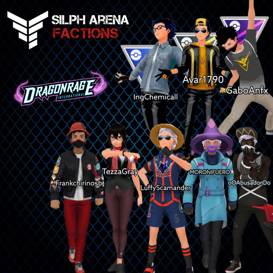 Presentamos a nuestros jugadores que estarán representándonos como Dragon Rage Shadow en el rango Hierro de Factions de Silph. Con nuevas incorporaciones, están más que preparados para ganar y ascender. Les deseamos el mayor de los éxitos.

#DragonRage #PokémonGo #SilphArena