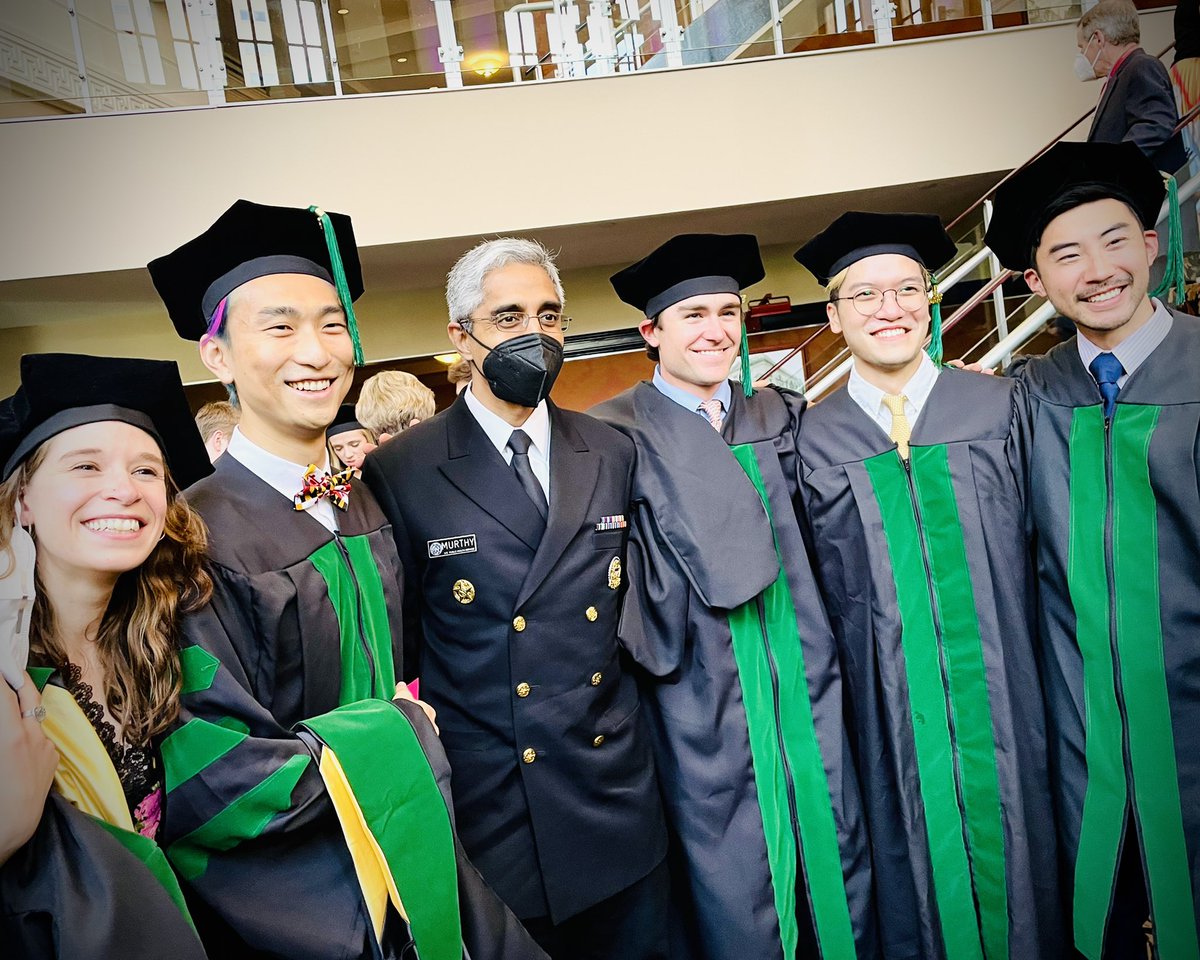 Surgeon_General's tweet photo. It is always an honor and a great privilege to speak to our nation’s future healers as they reach this milestone and become doctors. Congratulations to the @UMmedschool class of 2022—I can’t wait to see what you do next. https://t.co/zZWyi3679S