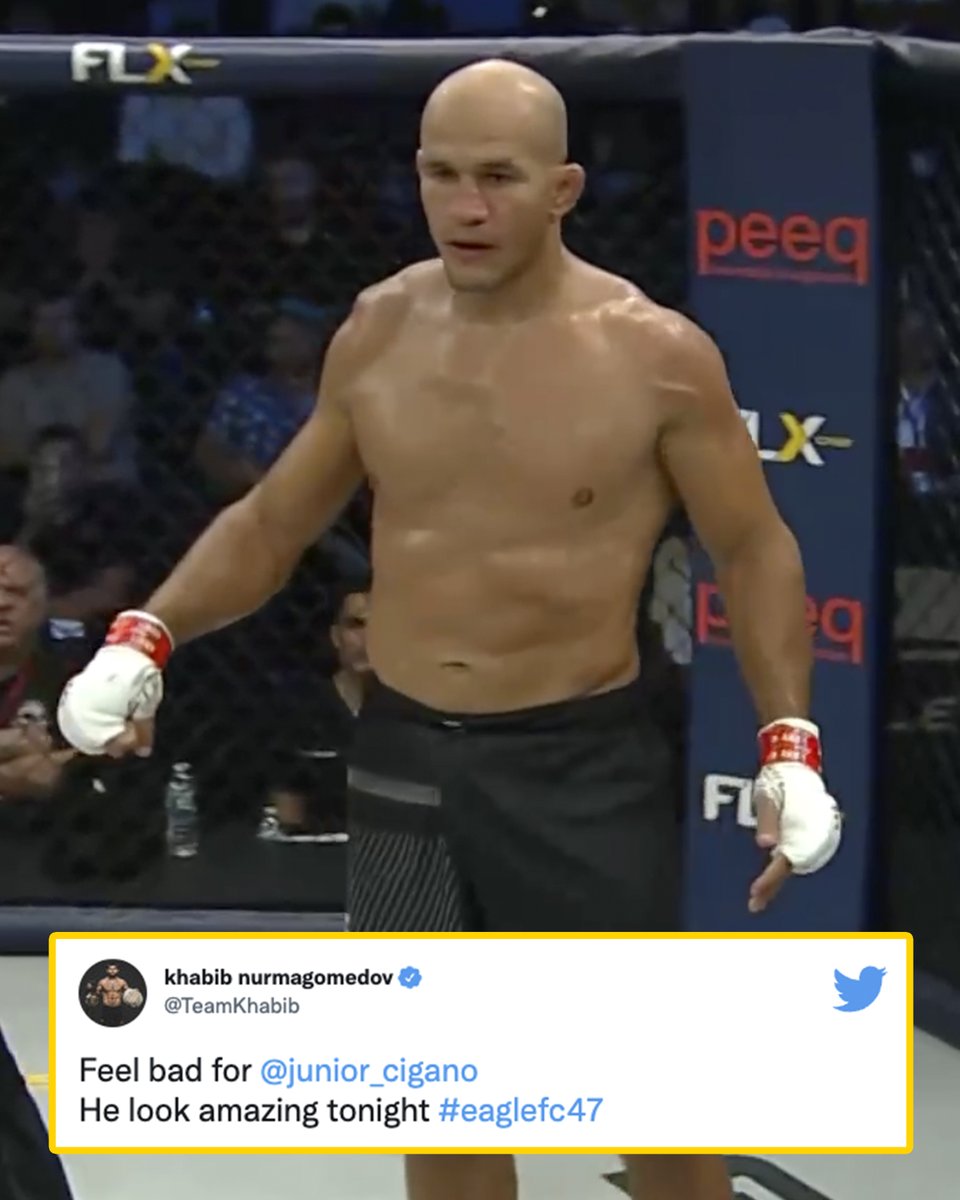 Khabib liked the way JDS looked before suffering his shoulder injury at #EagleFC47