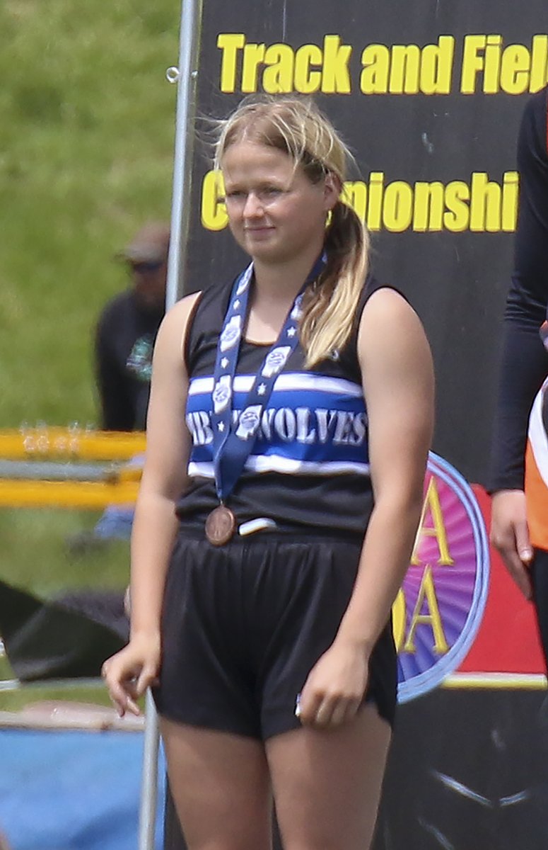 TR: Josie Kanode of <a href="/emwolves/">Exeter-Milligan</a> finished in seventh place in the Class D pole vault with a height of 9-6. #emwolves #statetrack #statemedal