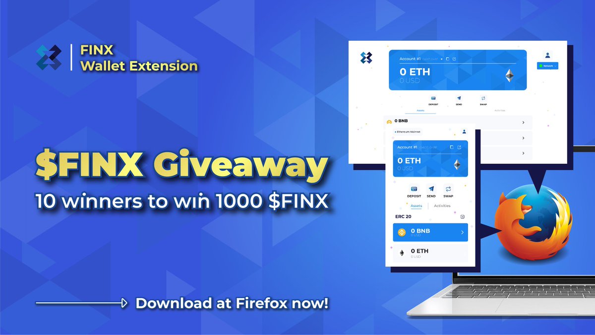 0xBclub's tweet photo. Celebrating the launch of the FINX wallet extension 🎉

  #Giveaway 5 winners will receive $100 in FINX tokens🔥

   Steps👇
  1️⃣ Download the FINX extension
  2️⃣ ❤️+RT and tag 3 friends
  3️⃣ Join our DC: https://t.co/5atjy0k0QQ
  Wallet address in #wallet_submission https://t.co/6d6V7JZlVi
