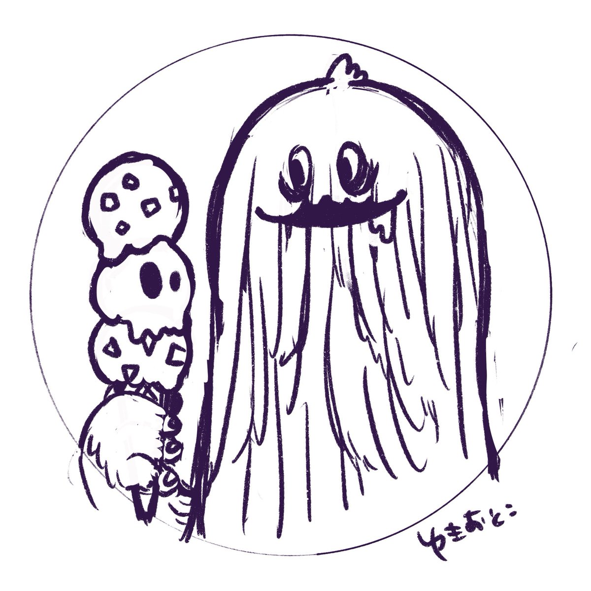 丸いキャンバスがまだあったからこれを描こう 