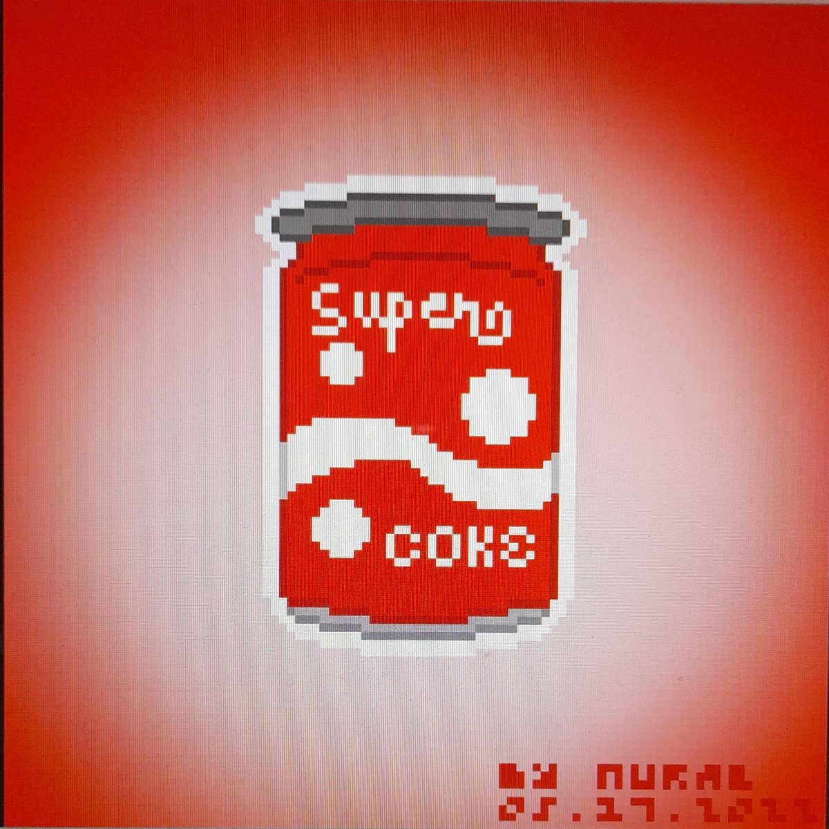 nuralsblog's tweet photo. A can of Super Coke.
#SodaCan #beverage #drink #art #pixelart #dailydrawingchallenge #recreatedversion #NuralsBlog https://t.co/SyY9VPeI86