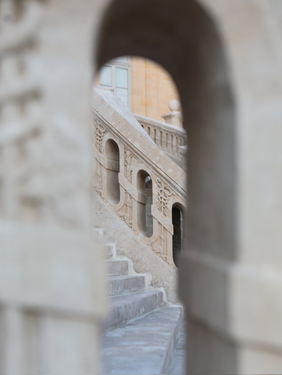 CFontainebleau's tweet photo. 🔴 𝗗𝗘𝗦 𝗔𝗥𝗧𝗜𝗦𝗧𝗘𝗦 🏅 | La restauration de l'escalier en Fer-à-Cheval est une démonstration unique de la qualité des savoir-faire des artisans et ouvriers des multiples entreprises qui sont intervenues sur ce chantier historique. 🇨🇵

𝗗𝗲 𝘃𝗿𝗮𝗶𝘀 𝗮𝗿𝘁𝗶𝘀𝘁𝗲𝘀. https://t.co/ESJxaDteTe