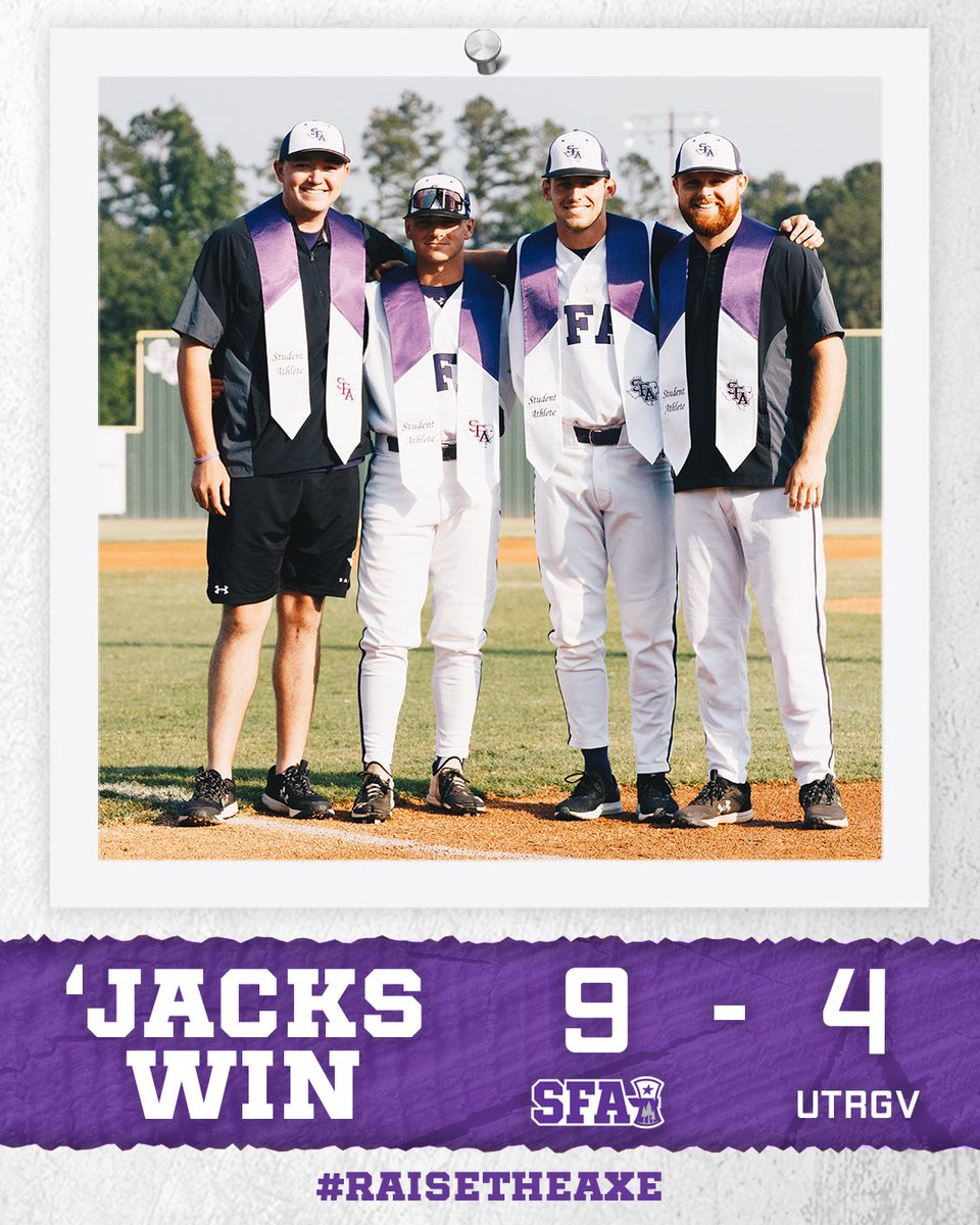 SFA_Baseball's tweet photo. 𝐖 😈

#SOMOS x #AxeEm x #RaiseTheAxe https://t.co/D17ZmiXfAo