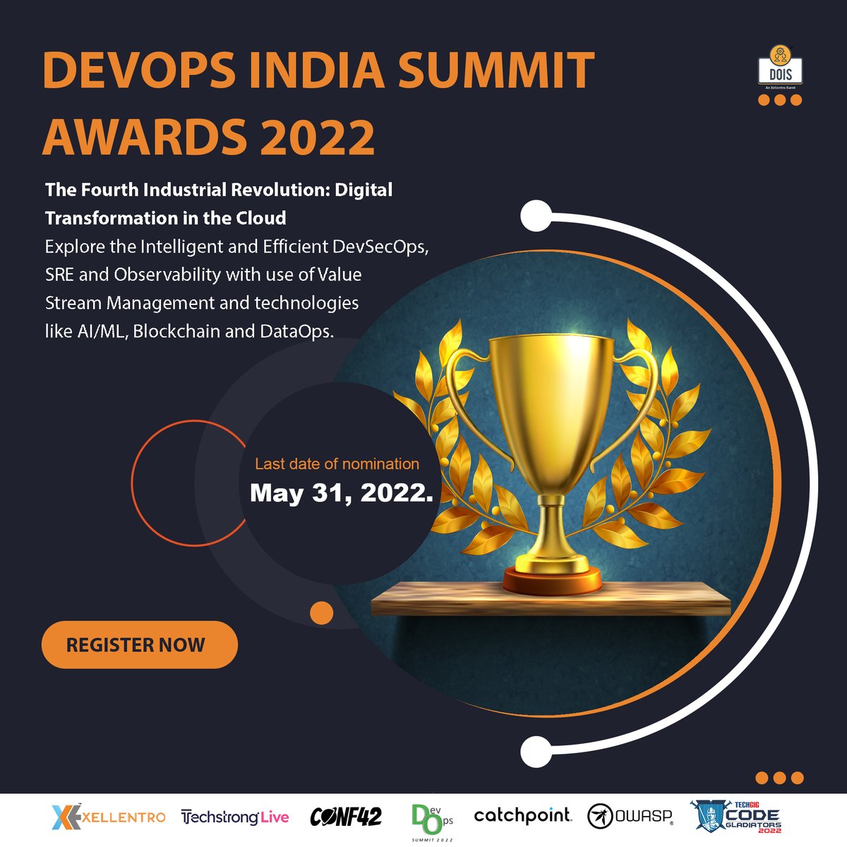 DevOpsIS's tweet photo. Inviting nominations for DOIS22 Awards. One can nominate in one/more categories. Be recognized in the global event for DevOps, DevSecOps & SRE-DevOps India Summit https://t.co/nrU2jWP6Uq
#doisawards #dois22 #devopsindiasummit #datascience #blockchain #iot #ai #ml #devsecops https://t.co/oaJdXMZgDh