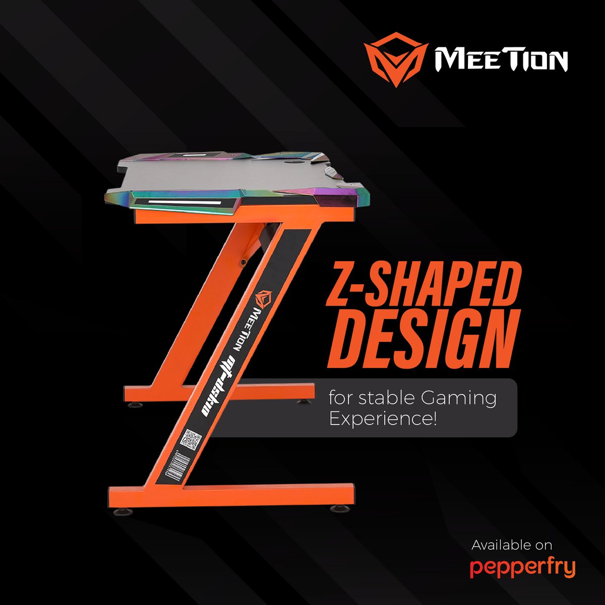MeeTionIndia's tweet photo. The aesthetics that add zest to your gaming experience. 

Order the super stable Z-shaped MeeTion Gaming Desk that enhances your gaming experience. 

𝐀𝐯𝐚𝐢𝐥𝐚𝐛𝐥𝐞 𝐨𝐧 𝐏𝐞𝐩𝐩𝐞𝐫𝐟𝐫𝐲

#MeeTion #gamers #trending #game https://t.co/ZRR5aAQad2