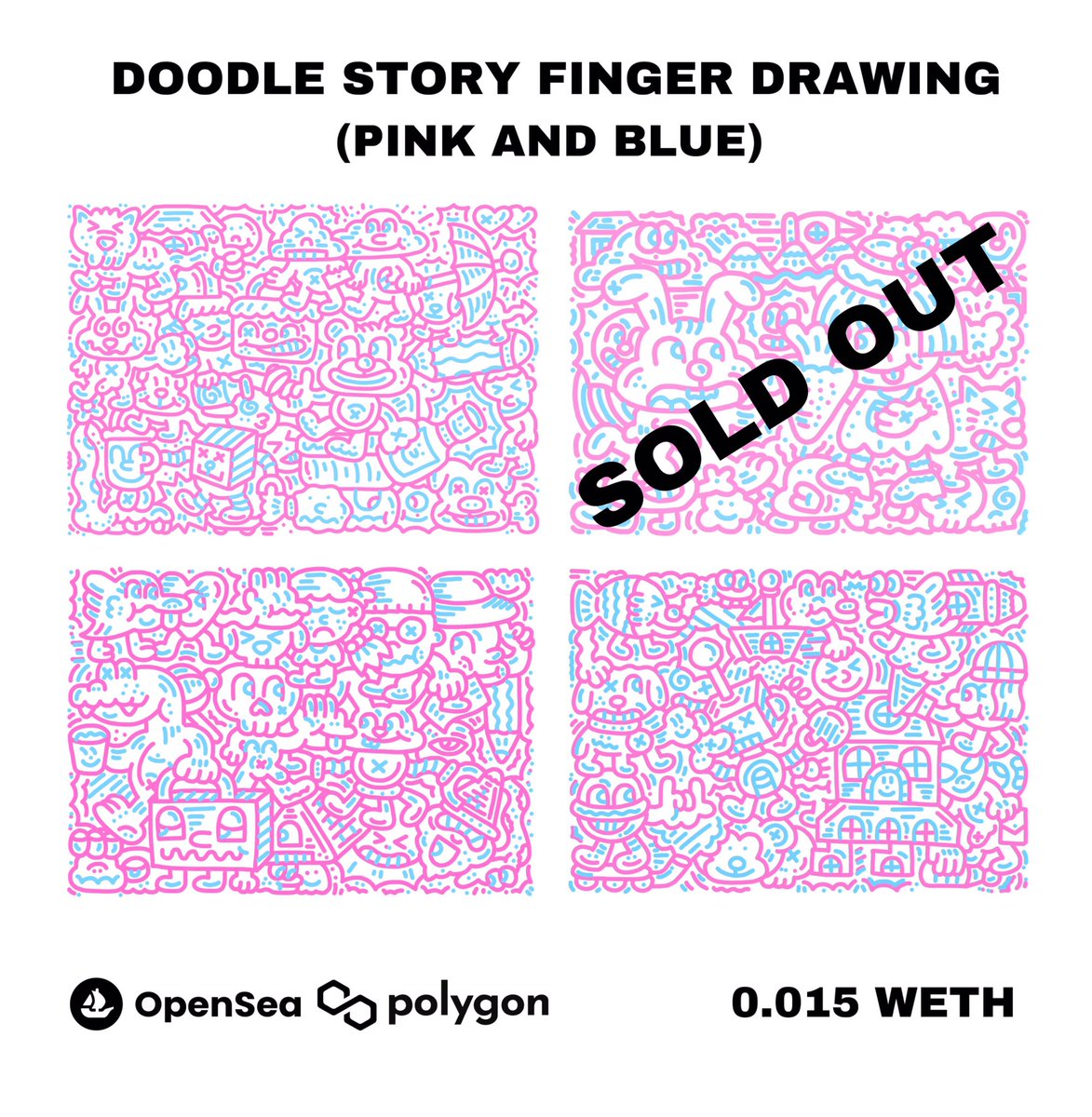 Doodle Finger Drawing Pink &amp; Blue.
My Doodle Artwork Were Sketched By My Finger Every Single Pieces
Available on Polygon! Price from ETH (MATIC) 0.015 WETH

opensea.io/collection/doo…

#Doodle #NFTcollector #NFTCommunity