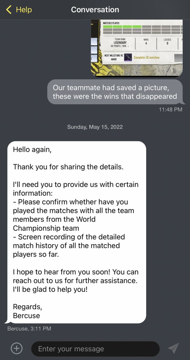 whatupjasian's tweet photo. My team had 4 wins disappear from stage 2 qualifiers and now we cant get an answer back from @PlayCODMobile on how we get them back. We finished our 30 games. HELP!!!
@RealBobbyPlays https://t.co/XChuqjCusc
