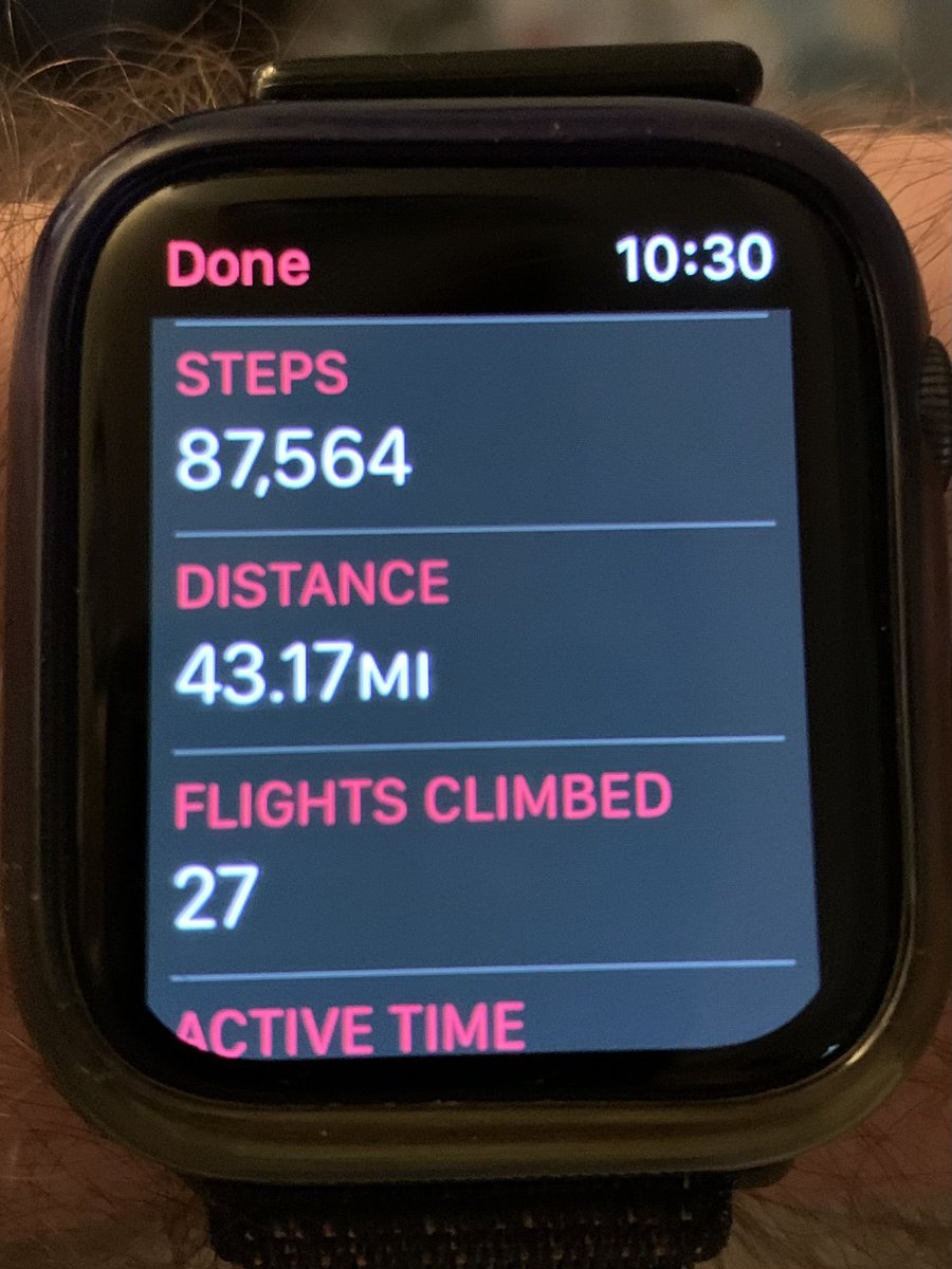 DocKevinElder's tweet image. According to my Apple Watch Monday thru Friday, which included Airport &amp;amp; Las Vegas Strip walks, along with one #RunData run - 87,564 steps, 43.17 miles and 27 flights of stairs! #Data22 #TC22