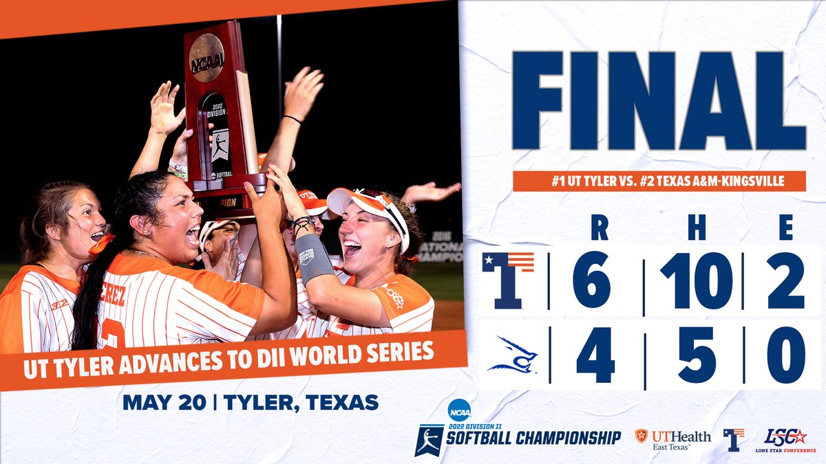 uttylerpatriots's tweet photo. SB | THE PATS ARE GOING TO DENVER!

#1 @Patriot_sb wins game three by a 6-4 final score and punches their ticket to the NCAA Division II World Series as champions of the South Central Region!

#TYLERMADE https://t.co/Dik5UzI4Hm