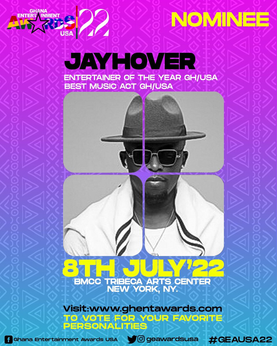 geawardsusa's tweet photo. Vote for @JayHoverGh to win at the 2022 Ghana Entertainment Awards USA (@geawardsusa). 

Visit https://t.co/Stb6X3IQN1 to vote now. #GEAUSA22 https://t.co/OrNuu8pbeS