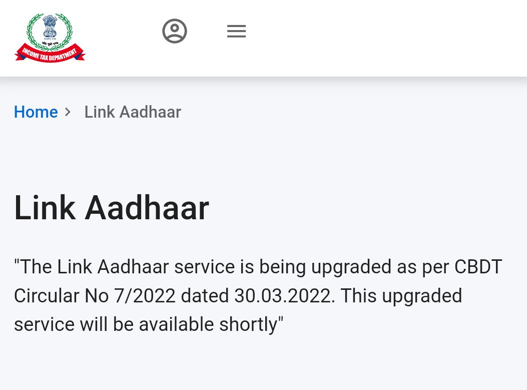 TaxationUpdates's tweet photo. When The Link Aadhar service start? 
@IncomeTaxIndia https://t.co/Ss5HC8oJui