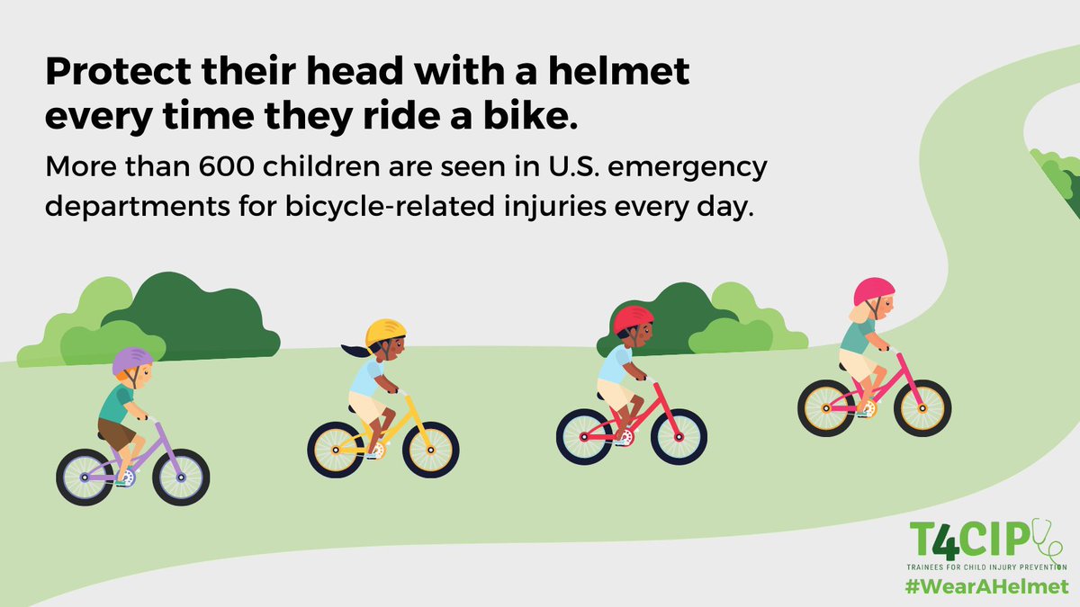Today is the official Helmet Safety Day of Action for Trainees for Childhood Injury Prevention! This is a reminder to wear a helmet EVERY time you ride to most effectively prevent serious head trauma from biking accidents. 
#WearAHelmet