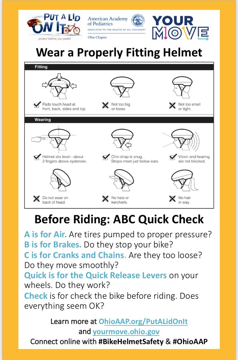 Today is day 4 of Helmet Safety Week! A helmet should sit on your forehead about 2 fingers’ width above the eyebrows. This will help ensure that it will effectively protect your head while biking! #WearAHelmet