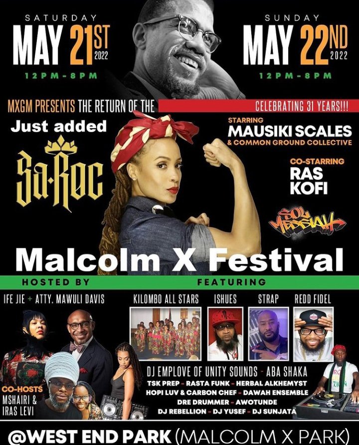 MXGMCAMPUS's tweet photo. FESTIVAL UPDATE! 

Celebrate Malcolm X this weekend !!!

@MxgmAtlanta presents the return of the 
Malcolm X Festival at West End Park (Malcolm X Park) May 21st - 22nd  12pm-8pm!!

FREE ADMISSION 

#MalcomX
#Atlanta
#MalcolmXBDay2022 
#MXGMBDay4MX https://t.co/zipfnYIuGy