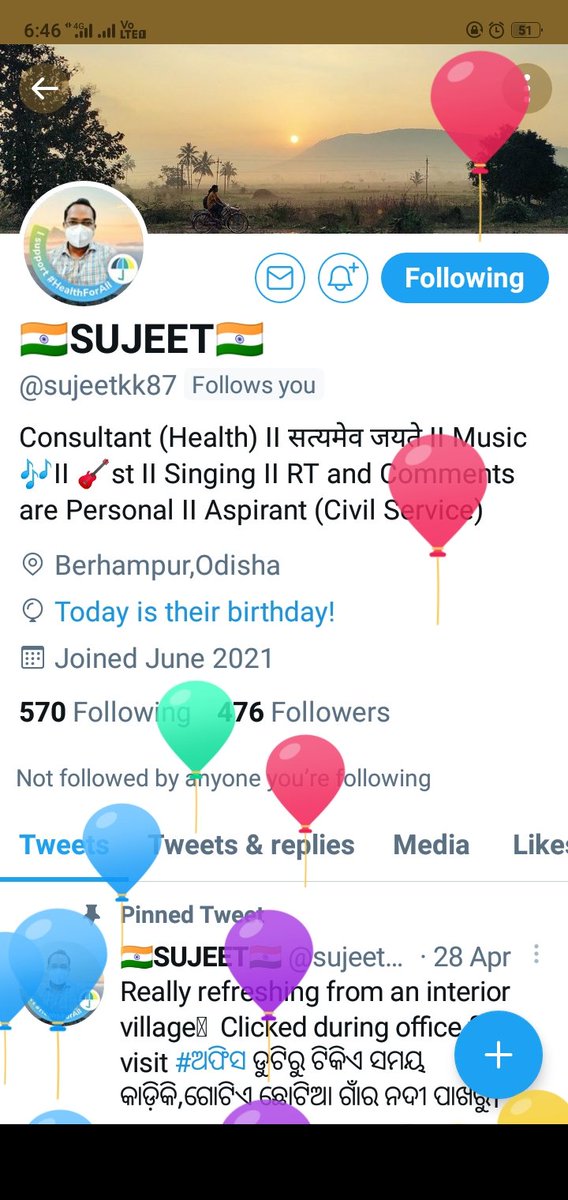 SasmitaPatro10's tweet photo. @sujeetkk87 happy birthday 🎈🎉🎂❣️ https://t.co/z9wi2Xbz21