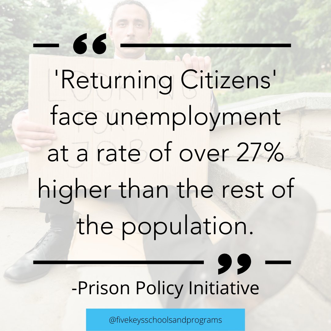 FiveKeysCA's tweet photo. There is a small percentage of agencies and businesses willing to hire returning citizens, but the reality is when we focus on building strong reentry programs, everyone benefits.

#reentry #recidivism #returningcitizens #employment #transitionalemployment #criminaljusticereform https://t.co/9xNY0GYmvY