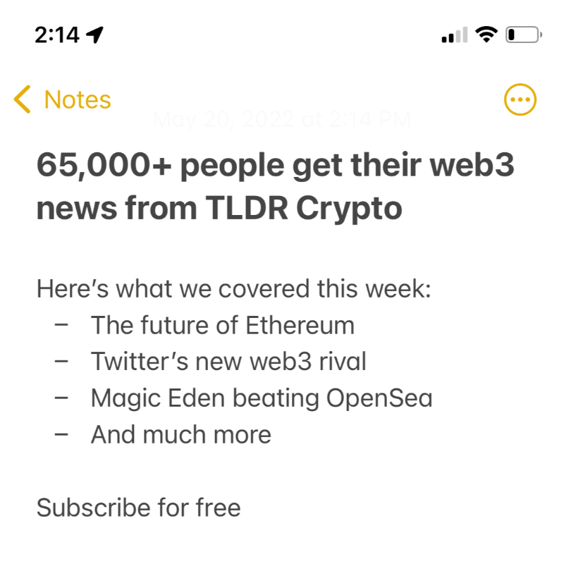 tldrnewsletter's tweet photo. Join 65,000+ readers of our free daily web3 newsletter.