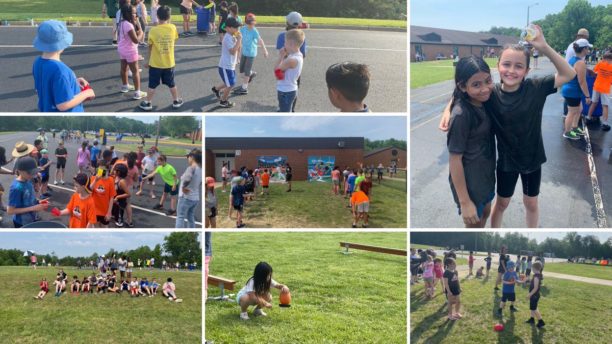 SCPSchools's tweet photo. Rockhill Raccoons soaked in the sun at their annual field day today. @RockhillES #rockhillstrong #RESLearnLeadSucceed https://t.co/Mii3Ml15cI