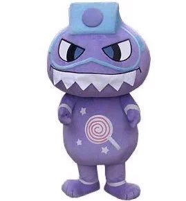 Amedon, who has a lollipop belly, sharp teeth for munching candy, and a laser beam on his head for shooting villains, is the mascot of Ameya-Yokochō open-air market in Ueno, Tokyo, 