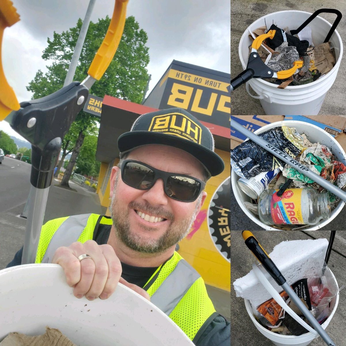 Recently, it was B Corporation Day Of Service for our team! We scattered our labor around the city. Fearless leader Christian Ettinger picked up 15 gallons of trash on our newly adopted 4 city blocks around the brewery - shout out to @adoptoneblock. Good clean fun!