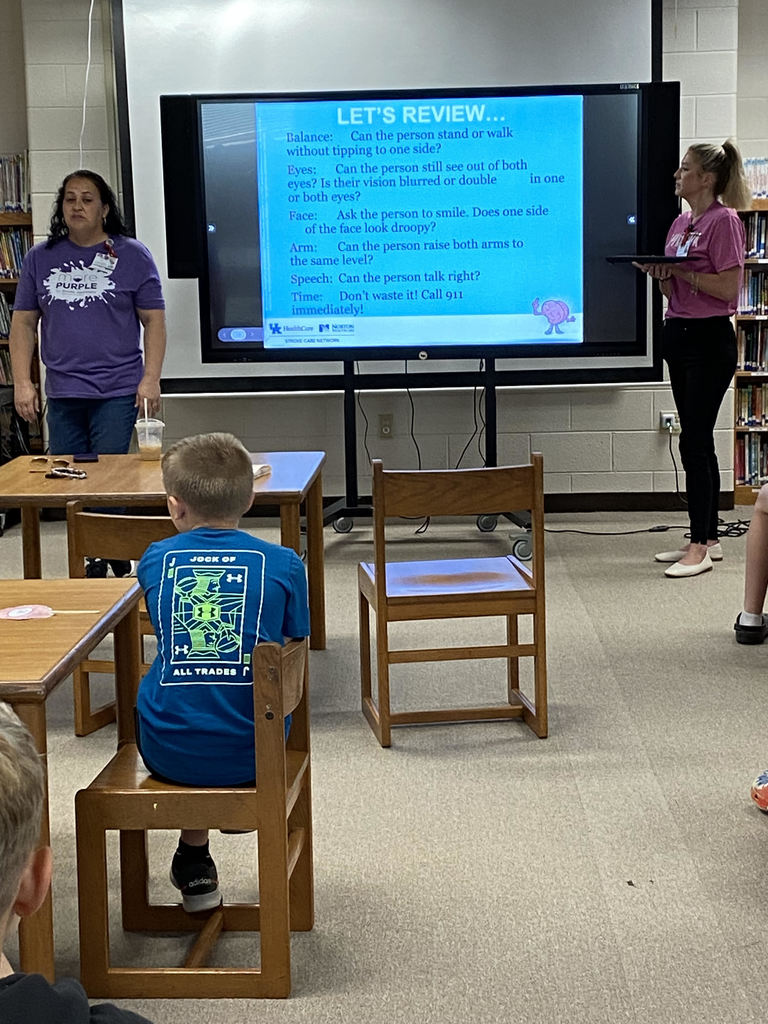 HES_Elementary's tweet photo. Norton Healthcare presented a program to 4th and 5th grade students at Highland. The students had a chance to  to learn about the brain and how the brain/ body responds during possible signs of a stroke. https://t.co/sSHSnNGYya