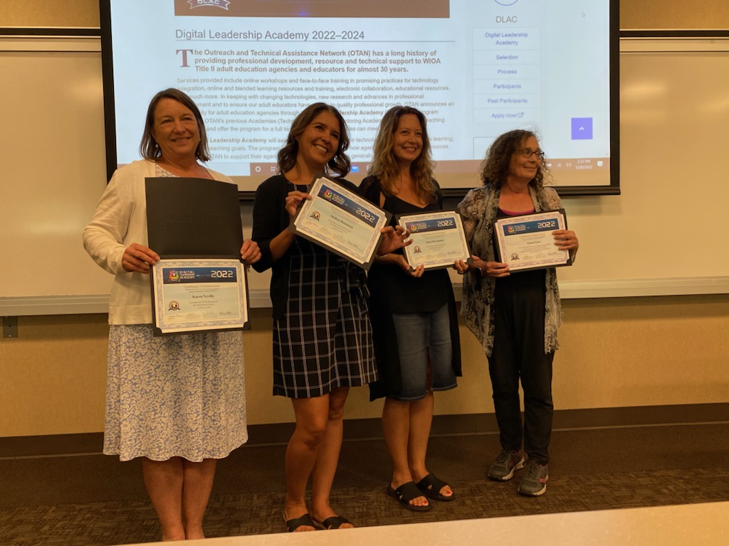 Our Digital Leadership Academy (DLAC) Team capped off a two-year training by making a presentation at their final session in Sacramento. The accomplishment of Janet Hernandez, Karen Neville, and Melissa Baumunk is moving RACE forward in improving online instruction. #RACEStrong👏