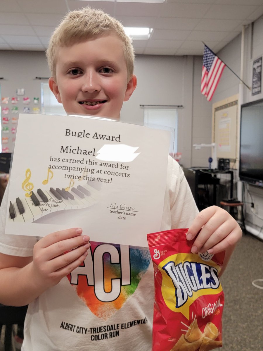 msdirksact's tweet photo. The 5th graders received many awards today! 
*Annabelle and Emersyn both received their Honor Choir Awards today!
*Michael received the Bugle Award for accompanying at our 2 concerts this year!
Congratulations! #itsagreatplacetostart #lifeissweetin5thgrade https://t.co/m35r42nW4Z