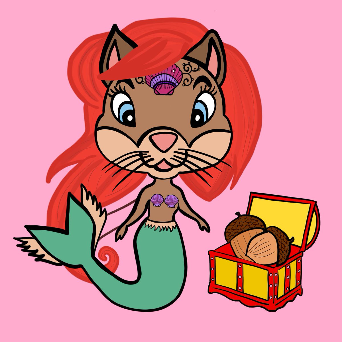 MY FIRST NFT IS LIVE! Meet Little Mermaid, Part of your Squirrel'd!! Any #squirrel or #Disney fans out there?  I'm obsessed with this lil animated character! 

opensea.io/collection/cyb…

#NFT #NFTCommuntiy #NFTCollection