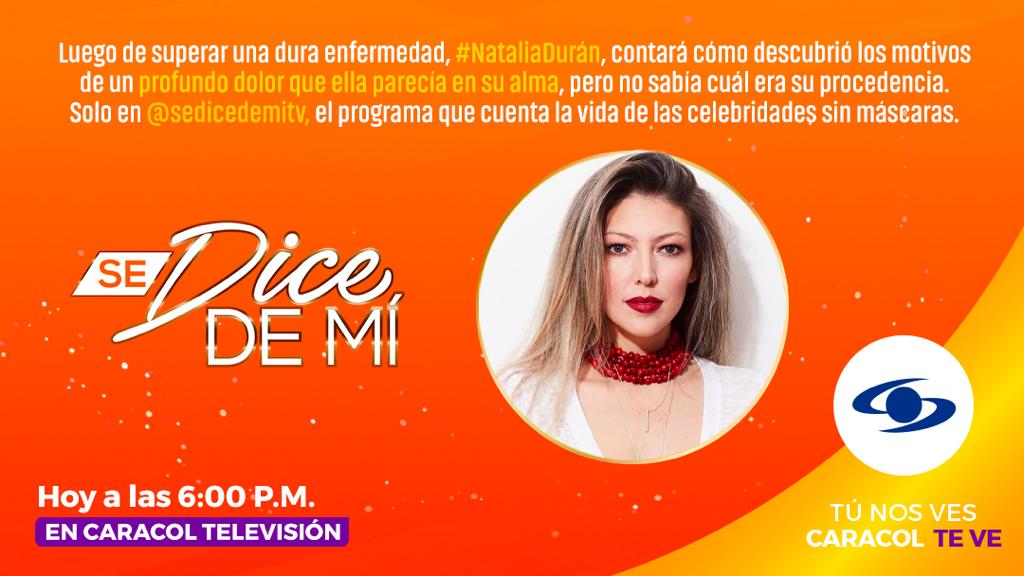 Cuándo atravesaba uno de los mejores días de su carrera profesional como actriz, <a href="/NataDuranV/">Natalia Duran V</a> decidió hacer un retiro de 3 meses. Toda la historia este sábado en <a href="/SeDiceDeMi/">Se Dice De Mí</a> el programa que cuenta la vida de las celebridades sin máscaras.
Esta tarde a las 6:00 p.m  por <a href="/CaracolTV/">Caracol Televisión</a>.