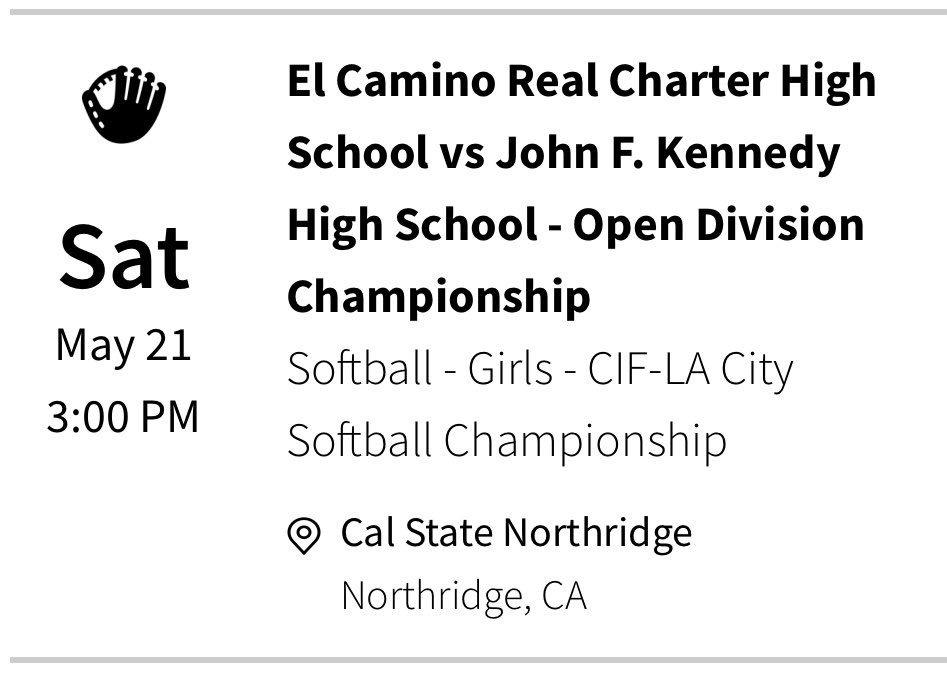 CIFLACS's tweet photo. ALERT! 🚨 ALERT! 🚨 

SOFTBALL CHAMPIONSHIP:

El Camino Real vs Kennedy is SOLD OUT!!!!!! 🥎🥎

There are no more tickets available for tomorrow’s game. 

Media press box is full as well. https://t.co/Vu6bUnbKuG