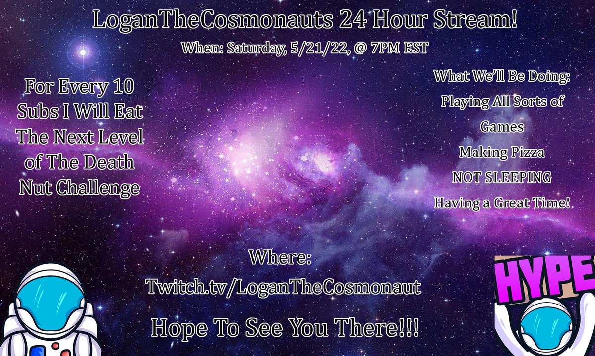 24 HOUR STREAM HAPPENING TOMORROW AT 7PM EST!!!