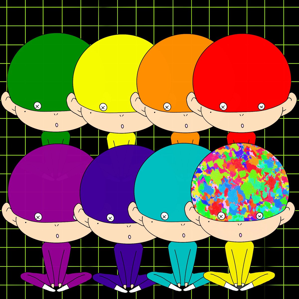 "ピタッとスーツマン"
メンバー紹介
完爾(かんじ)インディゴ
丞(たすく)パープル
虹羽(こう)ターコイズ
嵐(らん)レッド
遥太郎(はるたろう)グリーン
樹海人(きみと)オレンジ
楽(がく) イエロー

カラーはレインボーフラッグを元にしています。
opensea.io/collection/pit…
#NFTJPN #NFT #NFT仲間募集