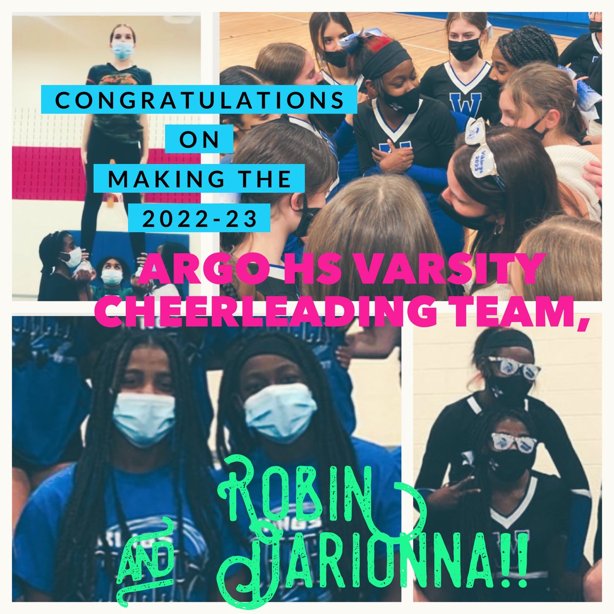 A HUGE congratulations goes to 8th graders, Robin and Darionna, for making the Argo High School varsity cheerleading team for the Fall! We are SO proud of you both, and can’t wait to watch you ladies perform next school year! <a href="/argohs217/">Argo Community HS</a> <a href="/WilkinsJH1/">Wilkins Junior High</a> <a href="/ISD109/">Indian Springs 109</a>