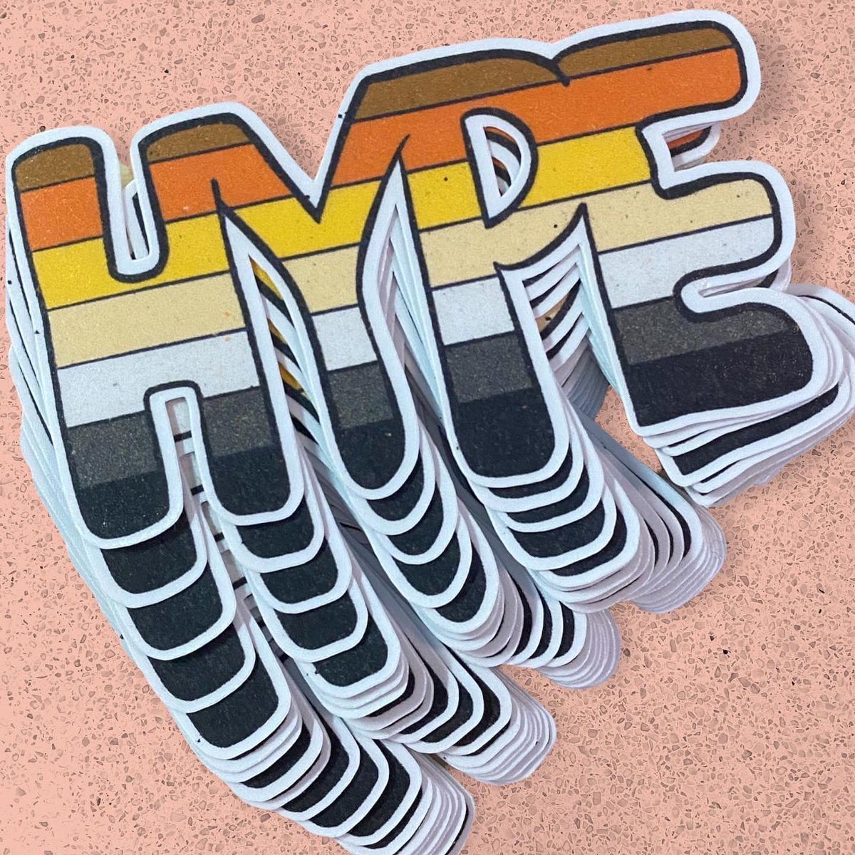 leedsprintco's tweet photo. Welcome the newest design to our HYPE collection - Bear Pride Hype! Along with our rainbow, progress, lesbian, trans, non-binary, and asexual selections, we continue to expand this popular collection with our most popular requests. https://t.co/vMvTlo7SEr