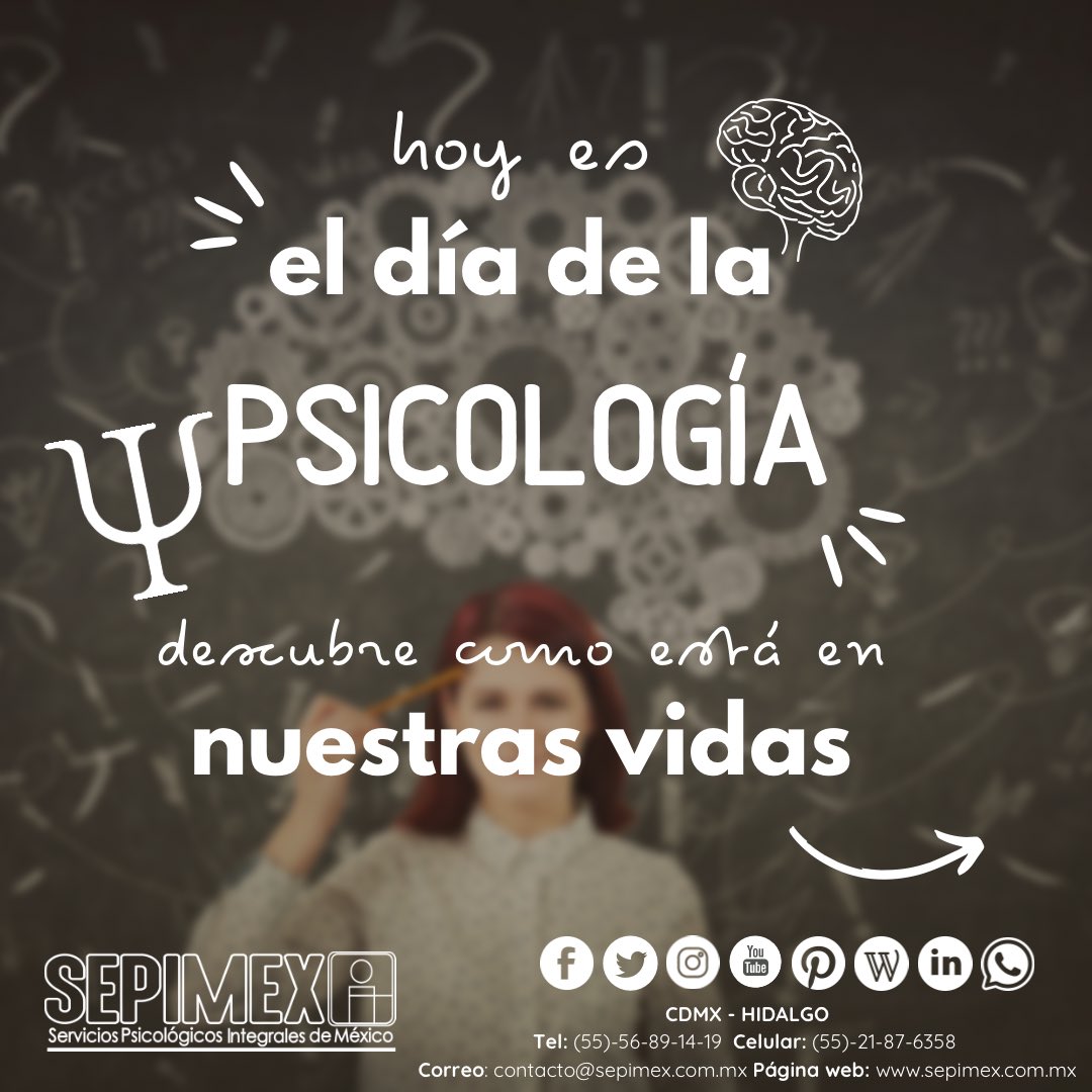 SEPIMEX's tweet photo. ¿Sabías que la Psicología puede estar en muchos aspectos de nuestra vida cotidiana?

Hoy en el día de la Psicología en México, descubre cómo es que está en nuestras vidas https://t.co/piIw7Uk4Sl