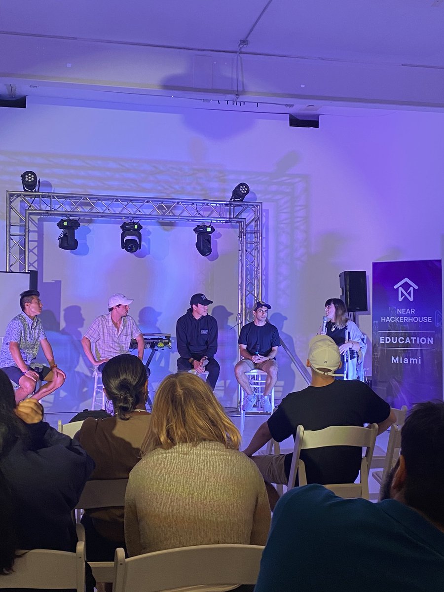 We're here enjoying the defi panel at the <a href="/NEARProtocol/">NEAR Protocol</a> hacker house event in #Miami