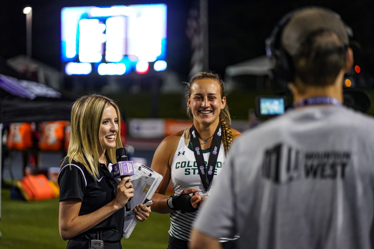 CSUTrackFieldXC's tweet photo. Talking to @Bridget_Howard8 of the @MountainWest means only good things 😉📸🧵

1. @GabriellaMcD15 Shot Put Champ

#OutdoorRams x #MWOTF https://t.co/9GLWqd3EGO