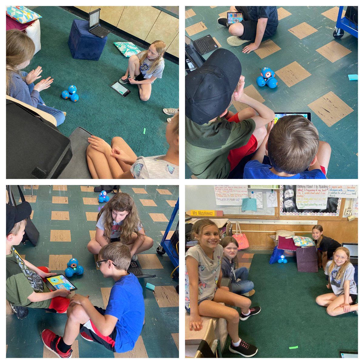 Mrs_Mazurk's tweet photo. Students reviewed past vocabulary words by writing a story that focused on Dash Bot and his visit to Vocabulary Island.  They selected past words at random, incorporated them in their story, and then used #dashbot to bring their story to life! @AldenIntSchool https://t.co/9rC05EZOOR