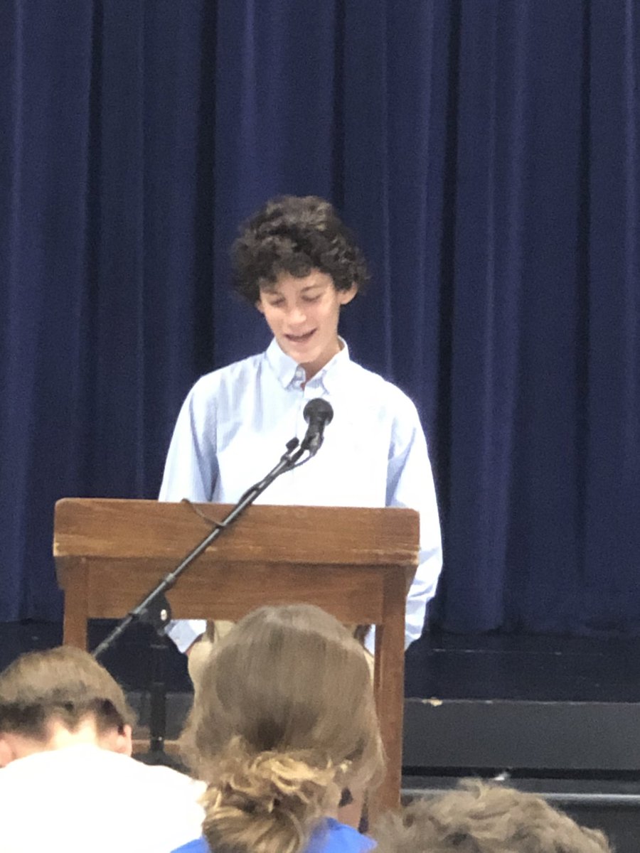 WCDS_Middle's tweet photo. Congratulations to the new middle school president, Coleman Schwartz.  #WCDSMiddleSchool https://t.co/EBjVfKp9nA