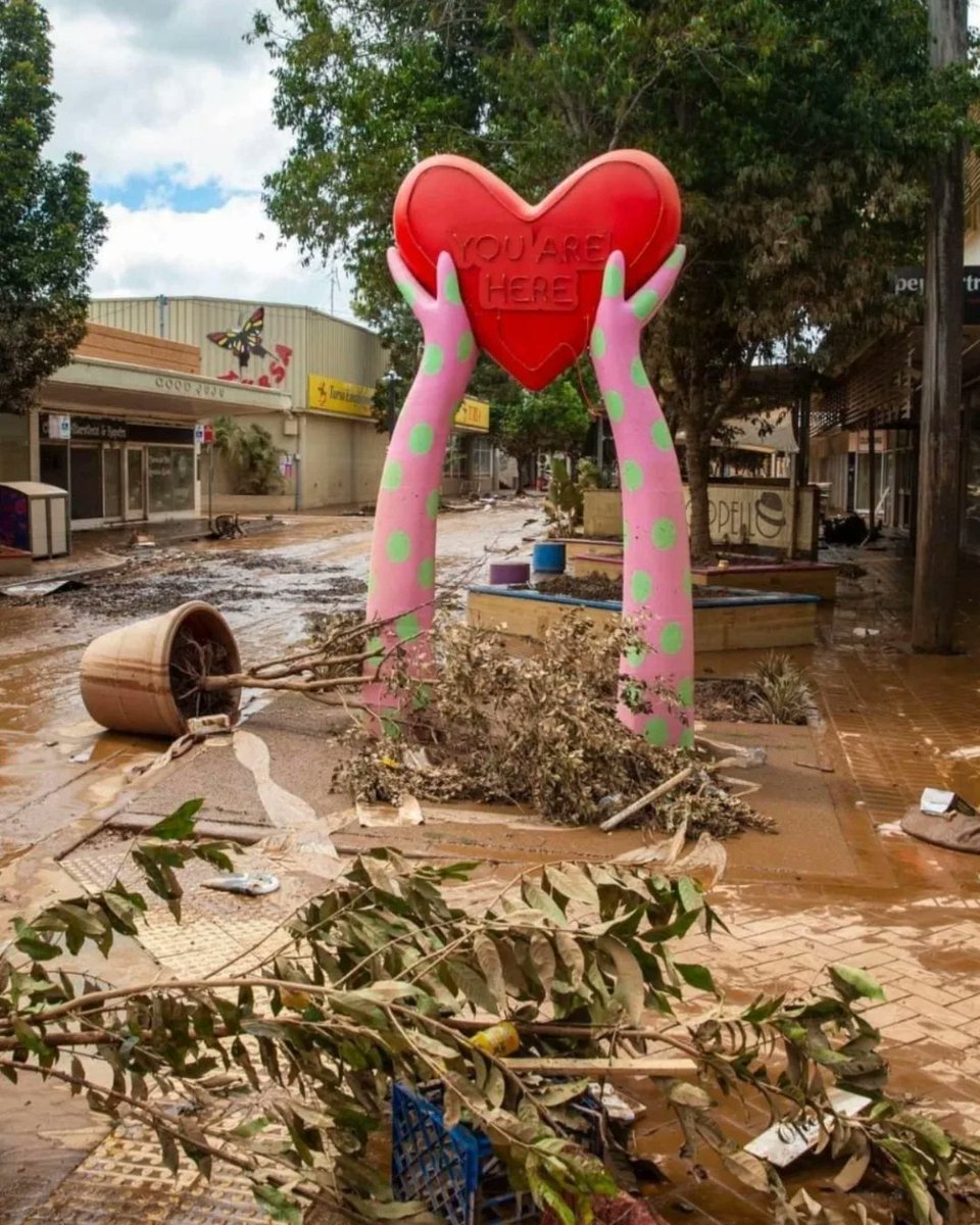 maddybraddon's tweet photo. My town at the start of March 2022... whatever you do today, #voteclimate #auspol #climatechange #Lismore #pagevotes https://t.co/rqQSzYfhaD