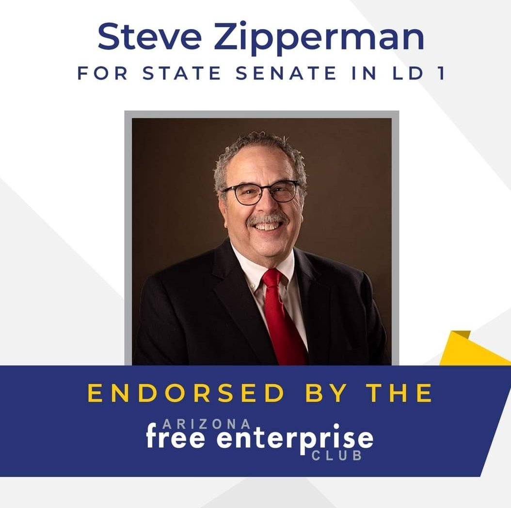 votezipperman's tweet photo. I am humbled and honored to receive the endorsement of the Arizona Free Enterprise club. I look forward to serving LD-1 as state senator in 2023!
#azelections #yavapaicounty #ld1 #gop #conservativecandidate #Constitutional #thepeopleschoice https://t.co/2tuctjceUH