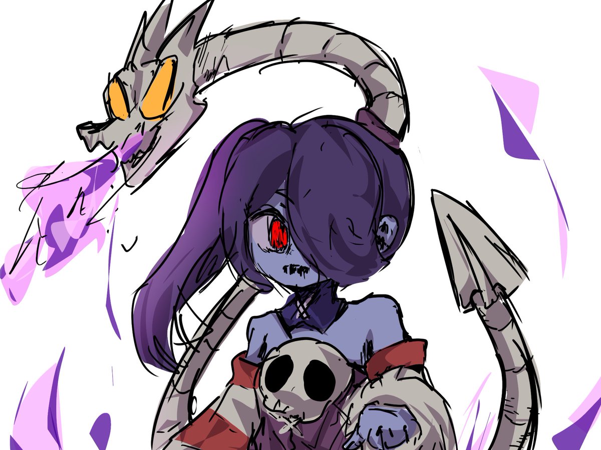 MaohaSq's tweet image. #Squigly #Skullgirls #骷髅女孩 #同人 #绘画